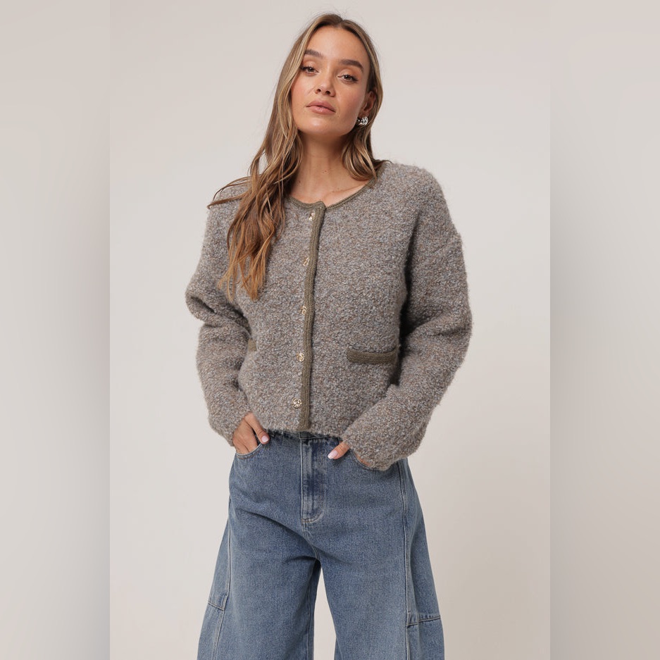 Line & Dot Mayfair Sweater | Brown/Grey | Size Xs